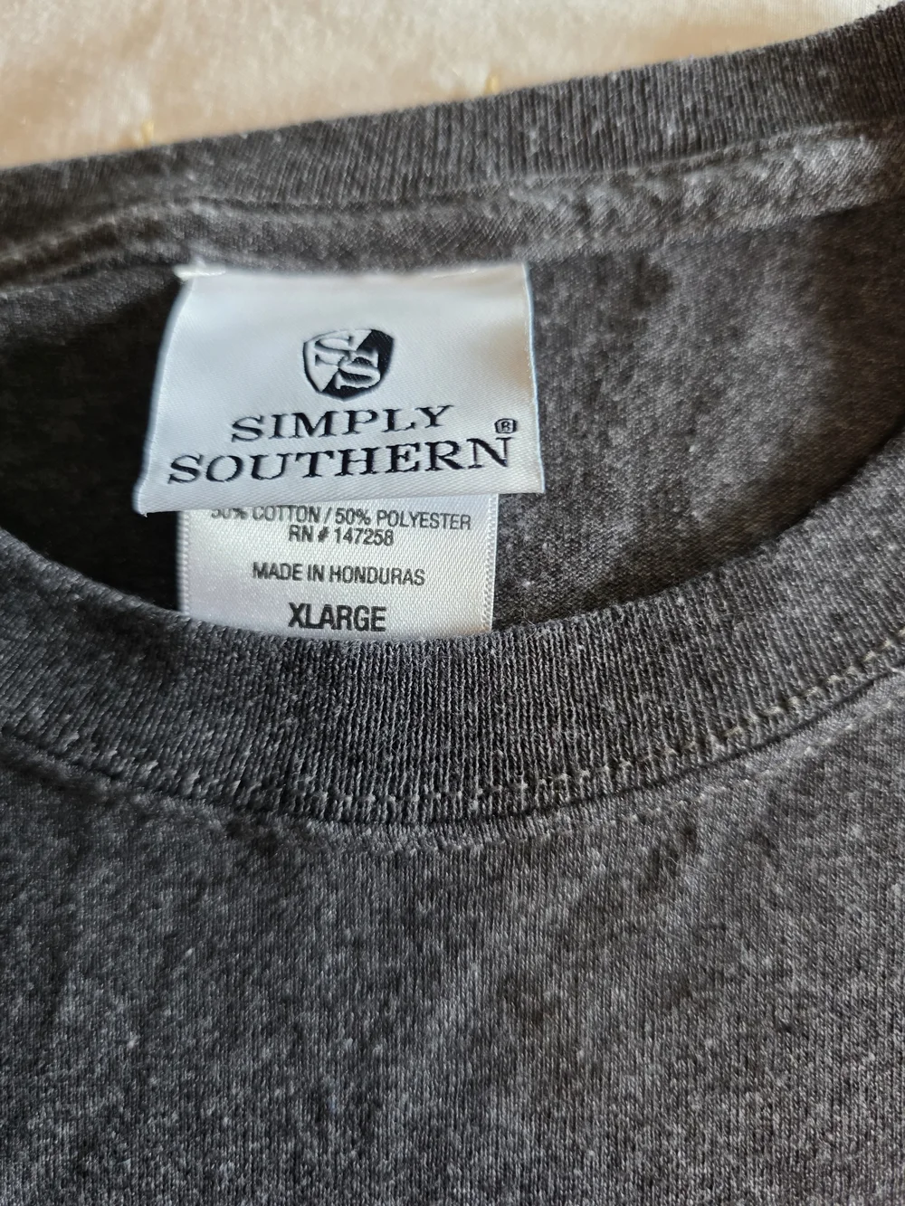 Simply Southern Gray Long Sleeve Tee "Tailgates & Touchdowns" Football - Picture 4 of 5